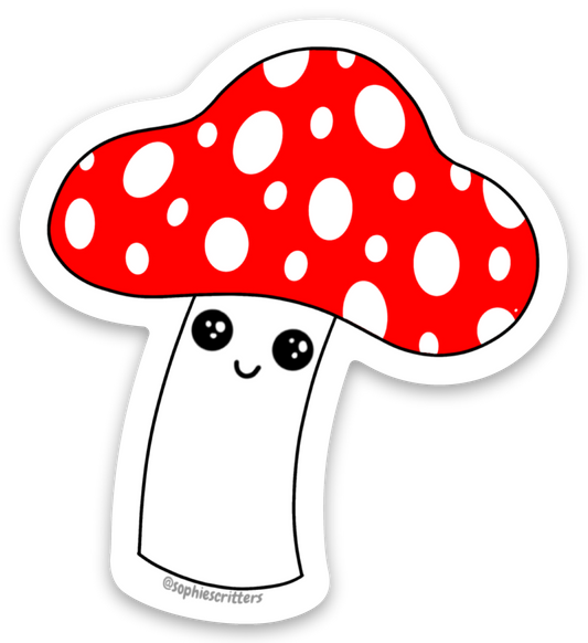 Red Happy Mushroom Sticker