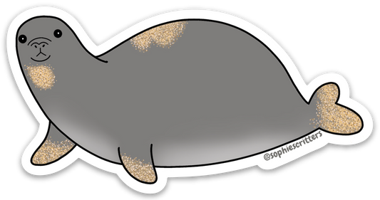 Sandy Hawaiian Monk Seal Sticker