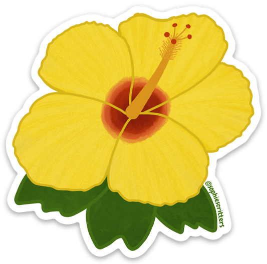 Yellow Hibiscus Sticker